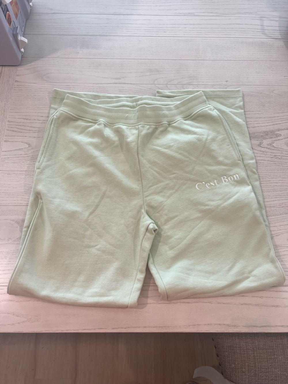 C’est Bon Mint Green Knit Sweatpants